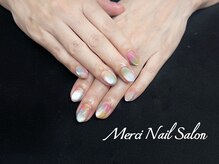 メルシー(Merci)/虹ネイル持ち込みデザイン