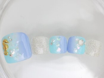ネイルサロン あかねいろ/夏色フット グラデーション