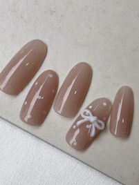 ドット×リボンネイル