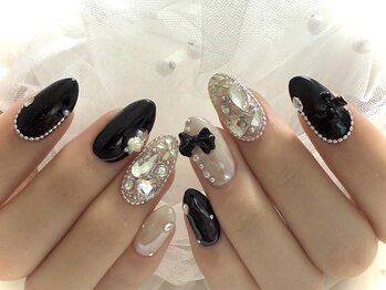 ビジュー埋め込み