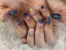 ガーデン ヘア&エステ&ネイル Garden/ブルーネイルして