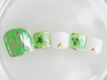 ネイルサロン あかねいろ/春夏フット クリア オーロラ