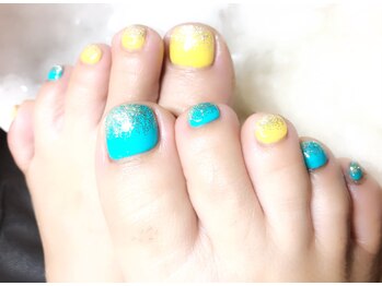 フット サマーカラーネイル