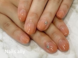 グラデーション×ワンポイント