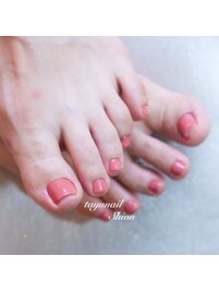 フットピンクワンカラーネイル