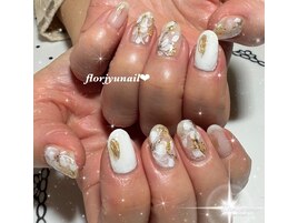 お正月ニュアンスフラワーnail