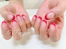 ジーフィンガー 大井町店(G Finger)/ちゅるんとピンクの細フレンチ♪