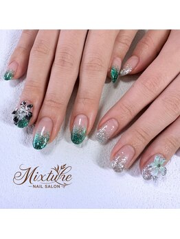 ミクスチャー(mixture)/アシメのラメグラデーション