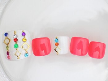 ネイルサロン あかねいろ/春夏フット ビジューアート