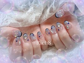 ブルー×黒スキニーフレンチ