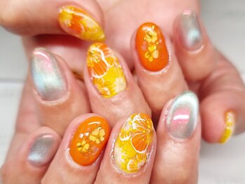 ネイルフロンティア 吉祥寺(NAIL FRONTIER)/オレンジポピーネイル8980円～