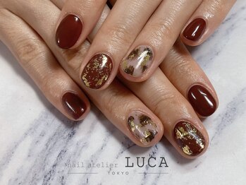 ネイルアトリエルカ(nail atelier LUCA)/W-402 ニュアンスヒョウ柄ネイル