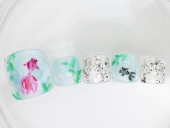 ネイルサロン あかねいろ/夏色フット 金魚 夏祭り 浴衣