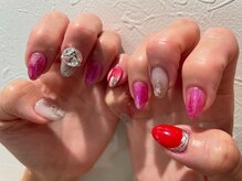 チアフル ネイルアンドアイラッシュ(cheerful)/red nail