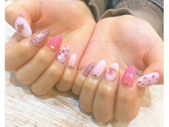 ドレス ネイルアンドアイラッシュ 梅田(Dress)/【Dress 梅田】ピンクネイル♪