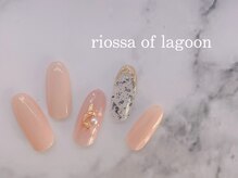 リオッサ オブ ラグーン(RIOSSA of Lagoon)/ピンクベージュ×ミラーネイル