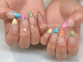 カラフルフレンチネイル
