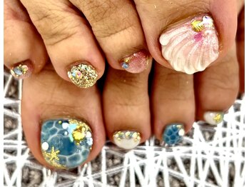 ディーネイル 池袋(D-nail)/〇マーメイドヒトデシェルネイル