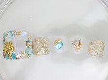 ネイルサロン あかねいろ/夏色フット　シェル　ホヌ