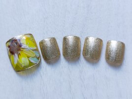 フットひまわりネイル