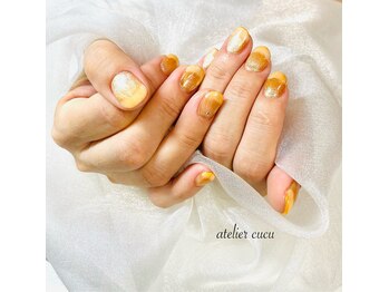 アトリエ クク(atelier cucu)/オレンジネイルデザイン