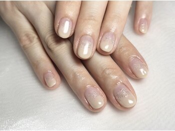 ワンカラー×ラメ散らし