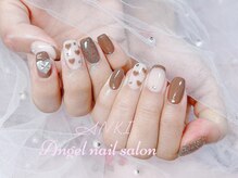 エンジェルネイルサロン(Angel nail salon)/ハートXブラウン