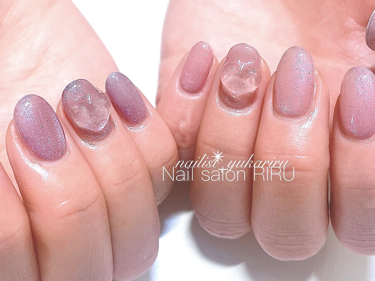 no9.クリアハート 09))マグネットネイル ネイルチップ ぷっくり