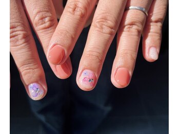 ハズグラスネイル(Haze Grass nail)/紫陽花ネイル