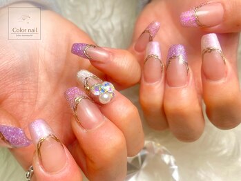 カラーネイル(Color nail)の写真/【ブライダル/卒業式/特別なイベントに◎】唯一無二の華やかネイルで指先まで"自分だけの可愛い"を纏う＊