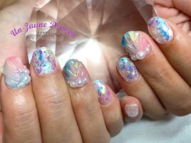 【自爪ネイル】カラフルネイル