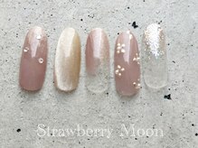サロンストロベリームーン(Salon Strawberry Moon)/ミラーフラワーネイル　￥7980