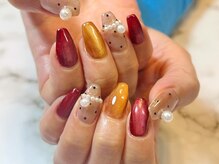 エールネイル(Ailes nail)/マグネット×ドットネイル