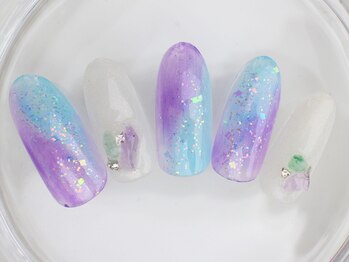 ネイルサロン あかねいろ/春夏 紫陽花 グラデーション