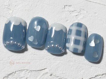 ネイルメゾン 池袋店(NAIL MAISON)/ガーリーブルーチェック¥10550