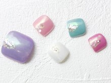 リーチェ ビューティアンドネイルサロン 大名店(Beauty&Nail Salon)/オーロラカラフルネイル