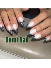 Domi Nail Salon 渋谷店　長さだし/持ち込み/フィルイン/ワンホン/フレンチ×ブラック＊