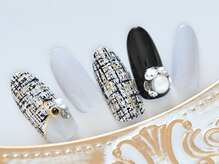 チェリーネイル(Cherry nail)/大人ツイードネイル