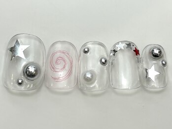 ネイルメゾン 天神店(NAIL MAISON)/星ホロシルバークリア冬¥4550
