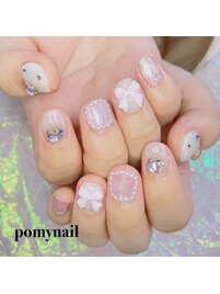 リボンショートネイル