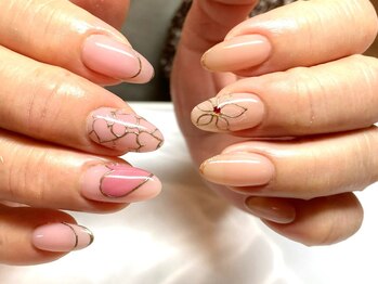 ネイルサロンブリス(nail salon Bliss)/☆ハート埋め尽くしネイル☆