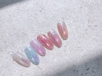 ビーエスネイル 金山店(bs-nail)/透けマグ×オーロラフィルム
