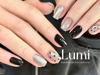 ルミネイル 池袋東口サンシャイン店(Lumi Nail)/洗練遊ぶ黒バランス美学感1