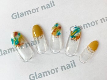 グラマーネイル(Glamor nail)/バルーン×マーブル