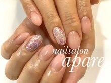 アペル(apare)/グラデーション×フラワーネイル
