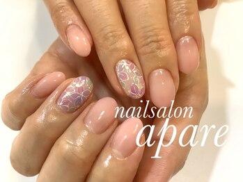 グラデーション×フラワーネイル