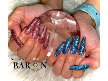 バロン 心斎橋店(BARON)/ピンク×ブルーラメネイル