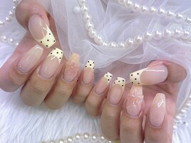 フレンチネイル お花ネイル
