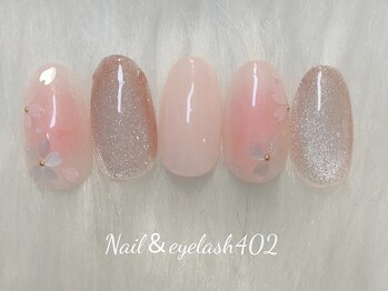 ネイル アンド アイラッシュ ヨンマルニ(Nail&eyelash 402)/春チーク桜ネイル♪