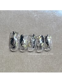 黒ライン×金箔